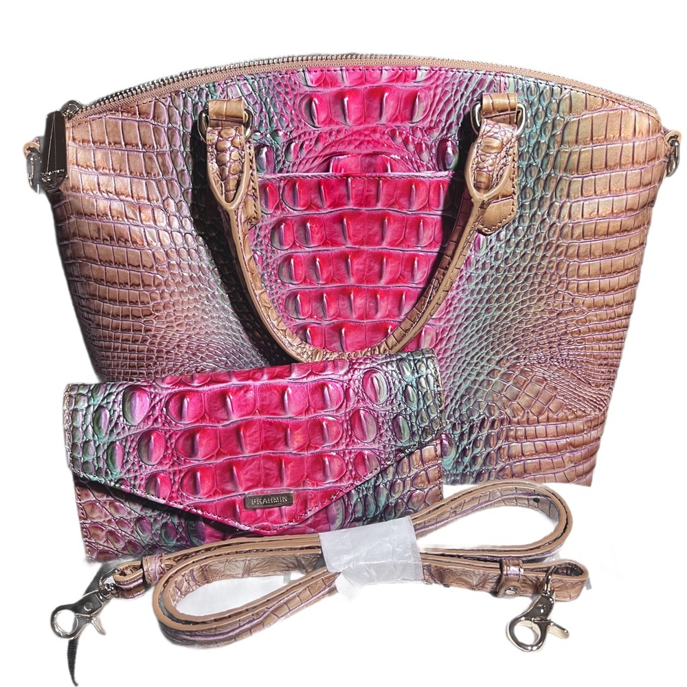 Brahmin Duxbury Satchel Lakeridge ombre Melbourne with matching Veronica Wallet